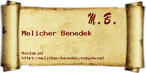 Melicher Benedek névjegykártya