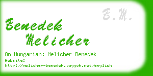 benedek melicher business card